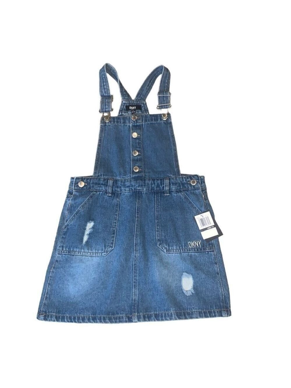 DKNY Denim Overall Skirt size medium 8/10 Distressed NWT